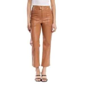 Blank NYC the Baxter ribcage straight leg faux leather pants in brown size 28